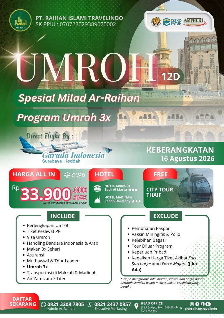 UMROH SPESIAL MILAD AR-RAIHAN