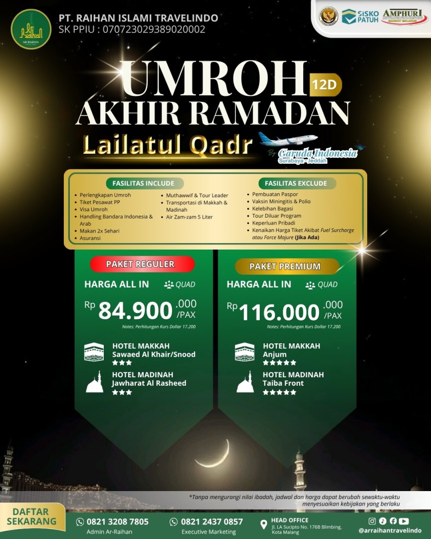 UMROH PREMIUM AKHIR RAMADHAN 12 HARI